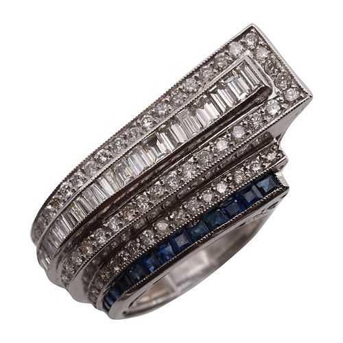 Diamonds & Sapphires 18k white gold Ring