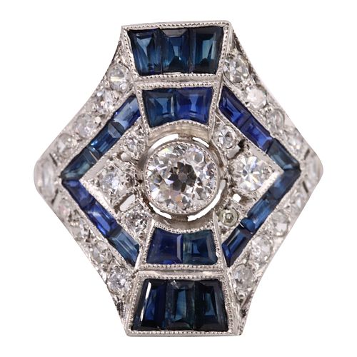 Diamonds, Sapphires & Platinum Cocktail Ring