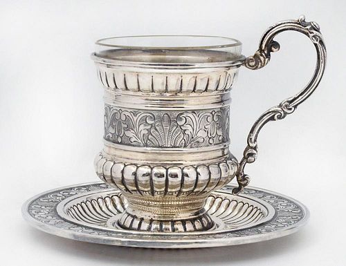 STERLING SILVER CUP AND SAUCER