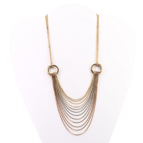 Cartier Trinity TriColor Multi Strand Waterfall Necklace