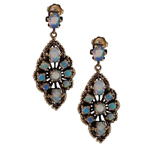 Victorian 14k Gold and Opals Earrings