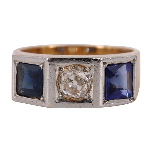 Diamond & Sapphires 18k Gold Ring