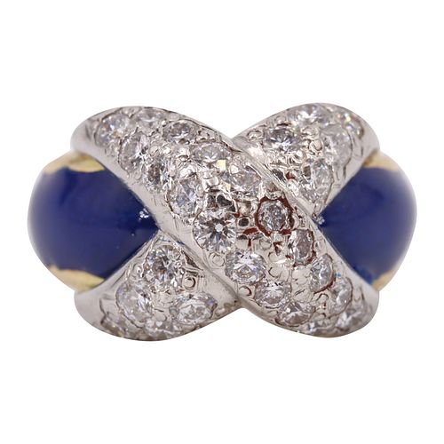 Tiffany & Co Schlumberger Platinum Gold X Ring