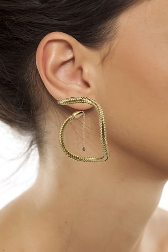 H STERN Minimalist Serpent 18k Gold Earrings