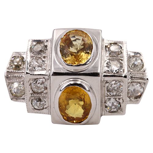 Sapphires, Diamonds & 18k Gold Ring