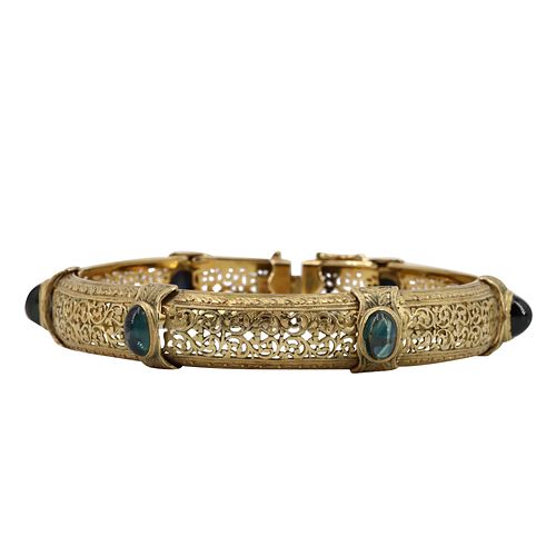 Antique 18k Gold Bracelet with Sapphires