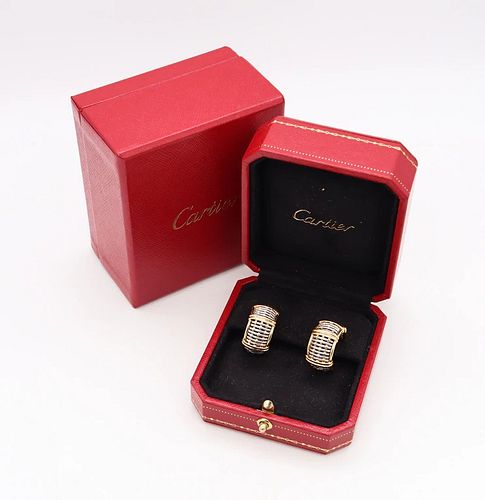 Cartier Rare Hoop Earrings In 18K Gold With VVS Diamonds