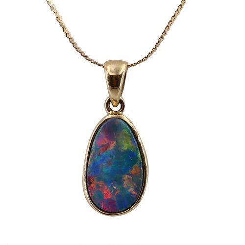 14k gold and Opal Pendant Necklace