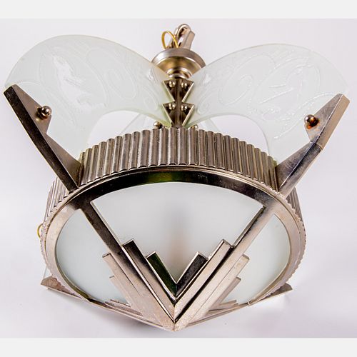 A French Art Deco Style Hanging Light Fixture