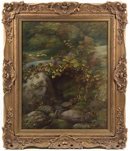 Aug. Geller, (20th century), Brook in a Forest