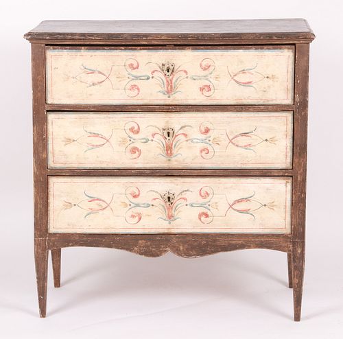 A Paint Decorated Swedish Chest of Drawers
