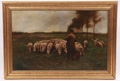 After Anton Mauve, Shepherd And His Flock