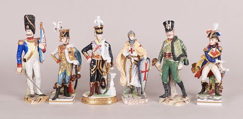 Six Porcelain Military Figurines