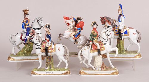 Five Napoleonic Military Mounted Figures