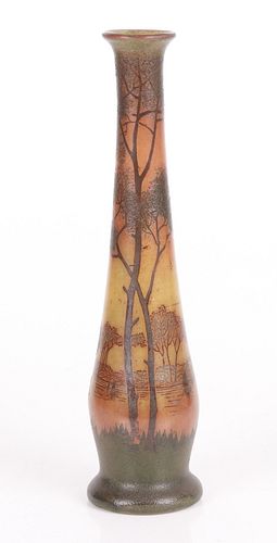 A Large Legras Cameo Glass Landscape Vase