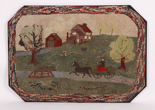 A Large American Hooked Rug