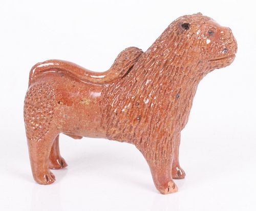 A Redware Pottery Lion Figure