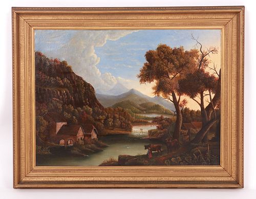 A Large Hudson River School Painting