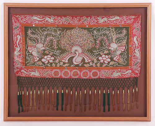 A Framed Asian Textile