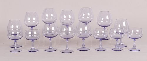 A Group Of Contemporary Blown Glass Stemware