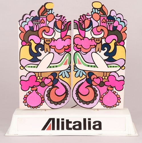 Mid Century Alitalia Airlines Rotating Display