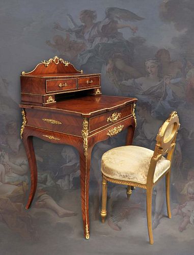 19th C. Fine French Bronze Mounted Lady’s Desk