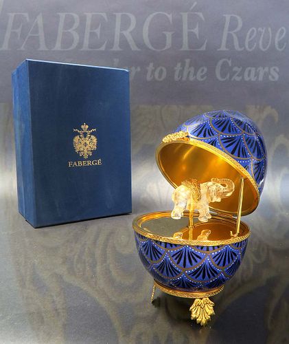 Large Faberge Pine Cone Elephant Musical Egg. Limited