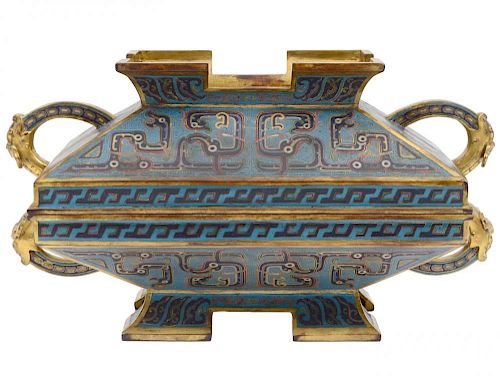 FINE GILT BRONZE AND CLOISONNE BOX AND COVER