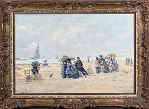 Artist Unknown, (French, 20th century), Beach at Trouville