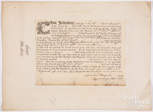 English military indenture, dated 1724