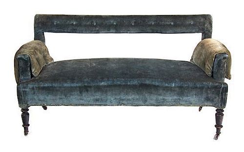 A Pair of Napoleon III Settees Height 22 x length 56 x depth 28 inches (each).