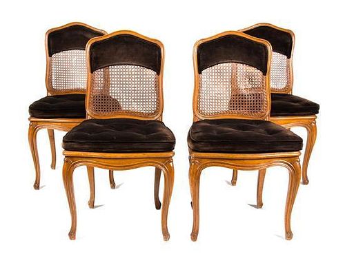Four Louis XV Style Mahogany Side Chairs Height 37 inches.