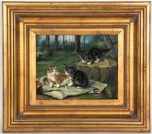 * Artist Unknown, (20th century), Three Kittens