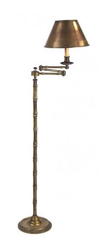 A Brass Floor Lamp Height overall 48 1/2 inches.