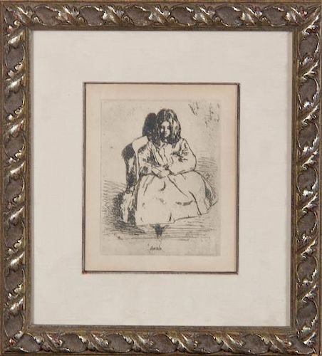 * James Abbott McNeill Whistler, (American, 1834-1903), Annie Seated