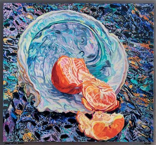 Janet Fish, (American, b. 1938), Abalone Shell and Tangerine
