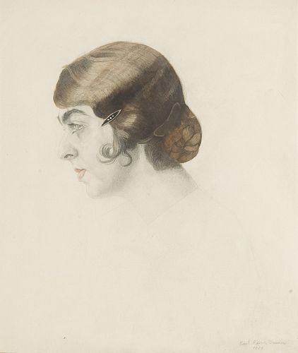 KARL MEDIZ  (Vienna 1868 - Dresden)  Portrait of a lady 
