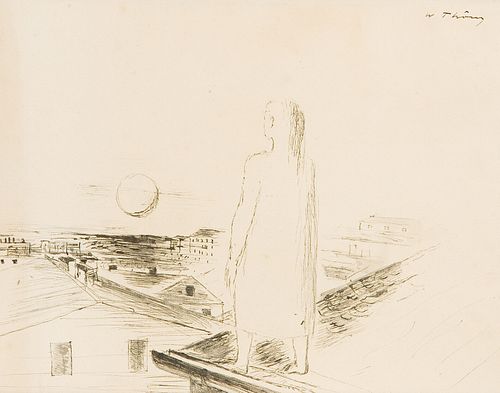 WILHELM THÖNY  (Graz 1888 - 1949 New York)  On the Roof, around 1937 
