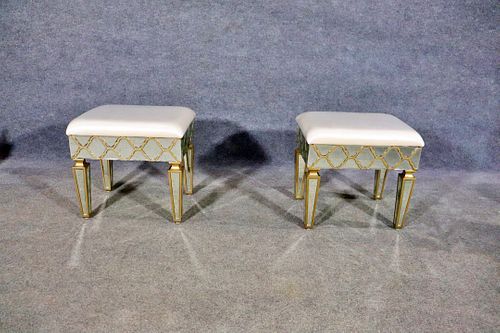 PAIR HOLLYWOOD REGENCY STYLE BENCHES