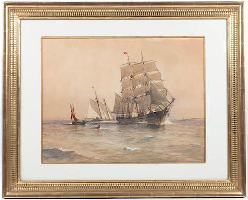 Marshall Johnson, (American, 1850-1921), Untitled (Ships at Sea)