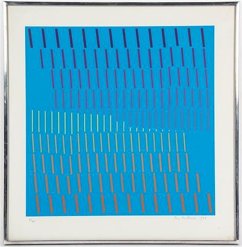 * Rory McEwen, (British, 1932-1982), Untitled Composition on Blue Ground, 1969