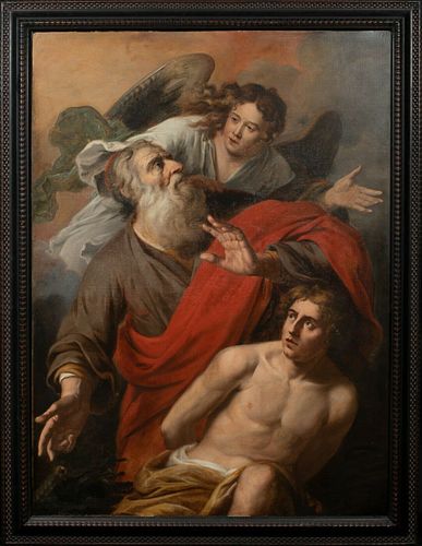 ABRAHAM & THE SACRIFICE OF ISAAC OIL PAINTING
