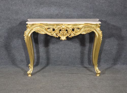 LOUIS XV STYLE MARBLE TOP CONSOLE