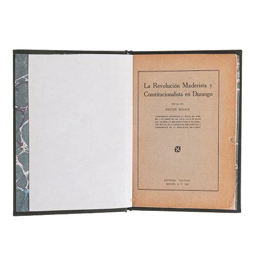 Rouaix, Pastor. La Revolución Maderista y Constitucional en Durango. México: Editorial “Cvltvra”, 1931.