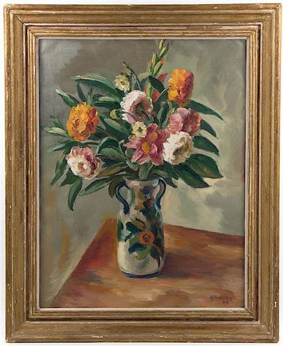 Marko Vukovic, (Czech, 1892-1973), Still Life with Vase of Flowers, 1940