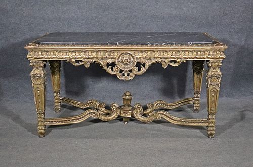 19TH C MARBLE TOP LOUIS XVI STYLE CENTER TABLE