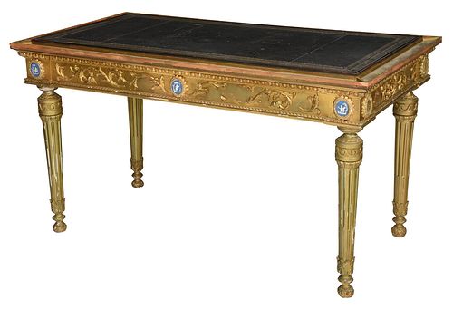 Italian Neoclassical Style Leather Mounted Writing Desk