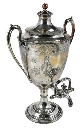 English Silver Plate Hot Water Kettle