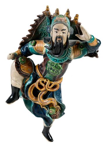 Chinese Pottery Warrior Hanging Figure