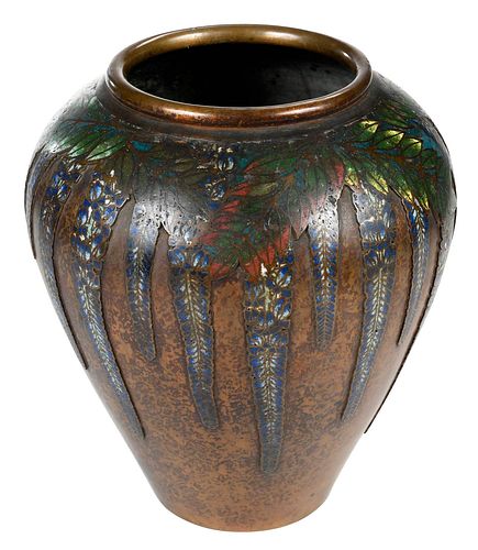 Japanese Champleve Bronze Vase